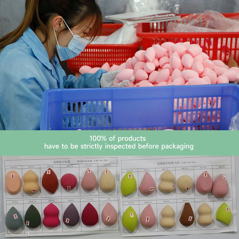 High Biodegradable Teardrop Shape Soft Sponge Dry Wet Use Makeup Puff Beauty Blender Sponge