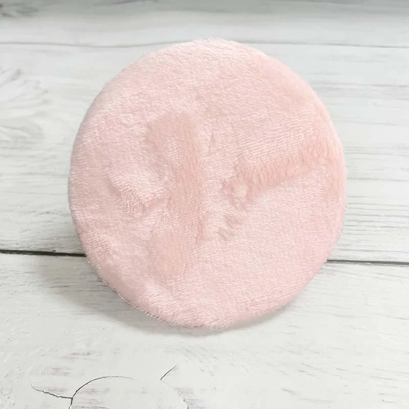 Custom Logo Foundation Cosmetic Powder Puff Cloth Towels Skin Care Washable Makeup Remover Cleaner Pads Puff Clean Sponge for Facial Cleaning Pad