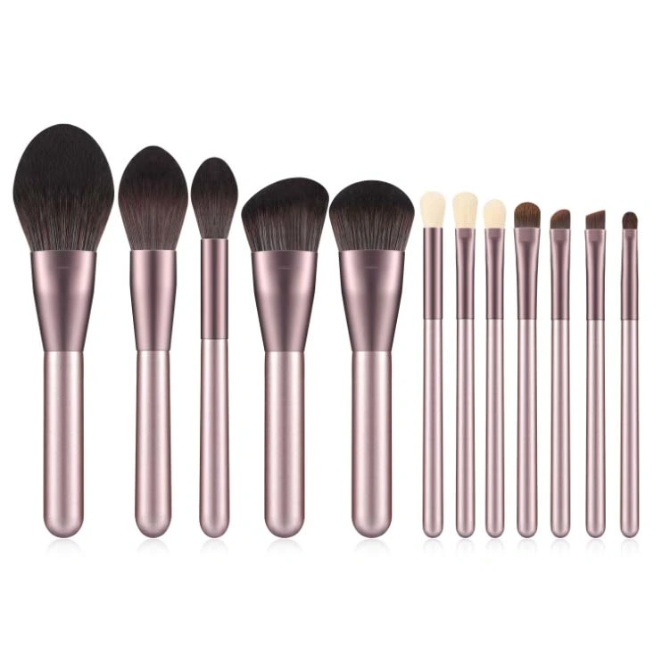 OEM Synthetic Hair 12PCS Makeup Brush Set Cosmetic Accessories with PU Bag